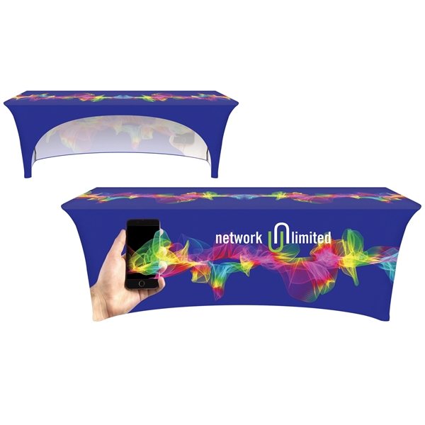 8' Customized Open Back Stretch Style Table Cover - 8' Customized Open Back Stretch Style Table Cover - Image 0 of 10