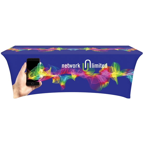 8' Customized Open Back Stretch Style Table Cover - 8' Customized Open Back Stretch Style Table Cover - Image 1 of 10
