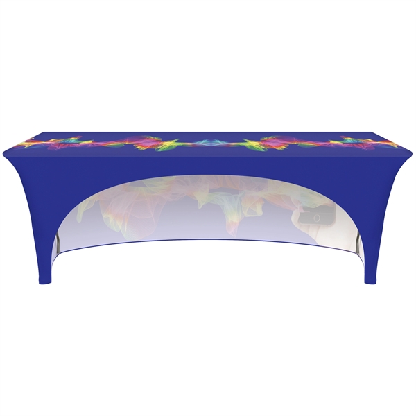 8' Customized Open Back Stretch Style Table Cover - 8' Customized Open Back Stretch Style Table Cover - Image 3 of 10