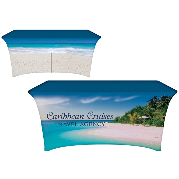 6' Customized Zipper Back Stretch Style Table Cover - 6' Customized Zipper Back Stretch Style Table Cover - Image 0 of 10