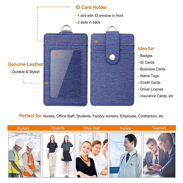 Work Badge Card Cover With Retractable Lanyard - Work Badge Card Cover With Retractable Lanyard - Image 1 of 3