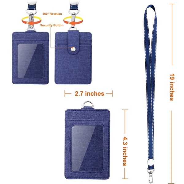 Work Badge Card Cover With Retractable Lanyard - Work Badge Card Cover With Retractable Lanyard - Image 2 of 3