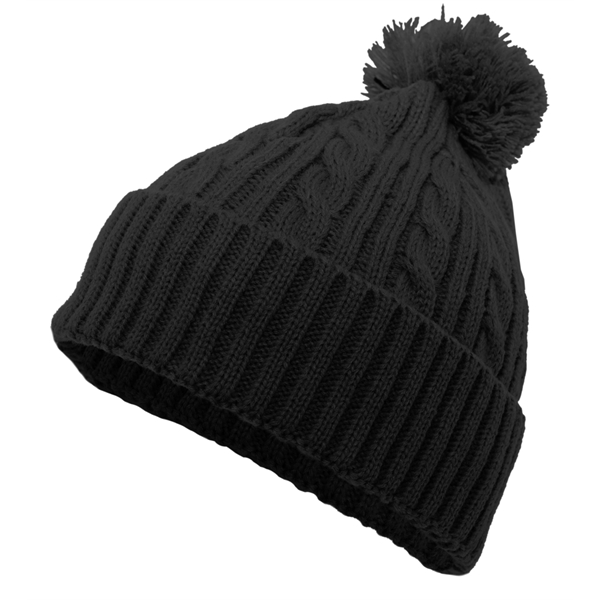 Cable Knit Pom-Pom Beanie - Cable Knit Pom-Pom Beanie - Image 1 of 3