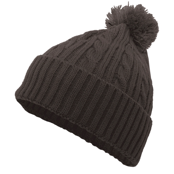 Cable Knit Pom-Pom Beanie - Cable Knit Pom-Pom Beanie - Image 2 of 3