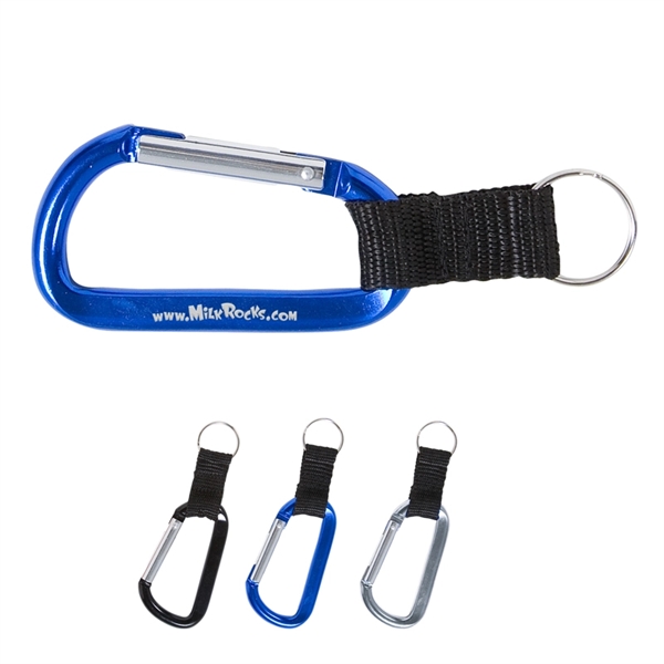 Carabiner with Strap and Split Ring - Carabiner with Strap and Split Ring - Image 0 of 2