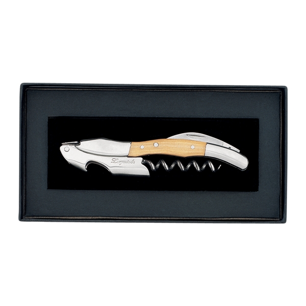Laguiole Sommelier Corkscrew in Black Gift Box - Laguiole Sommelier Corkscrew in Black Gift Box - Image 2 of 3