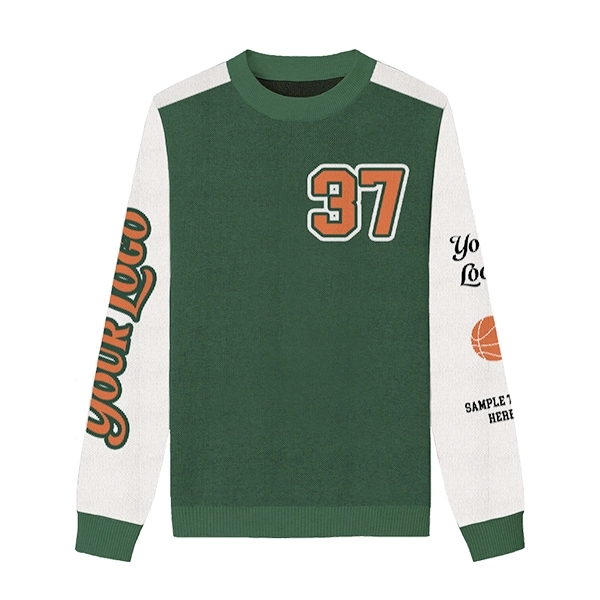 Custom Knit Sports Team Crewneck Sweater - Custom Knit Sports Team Crewneck Sweater - Image 6 of 7