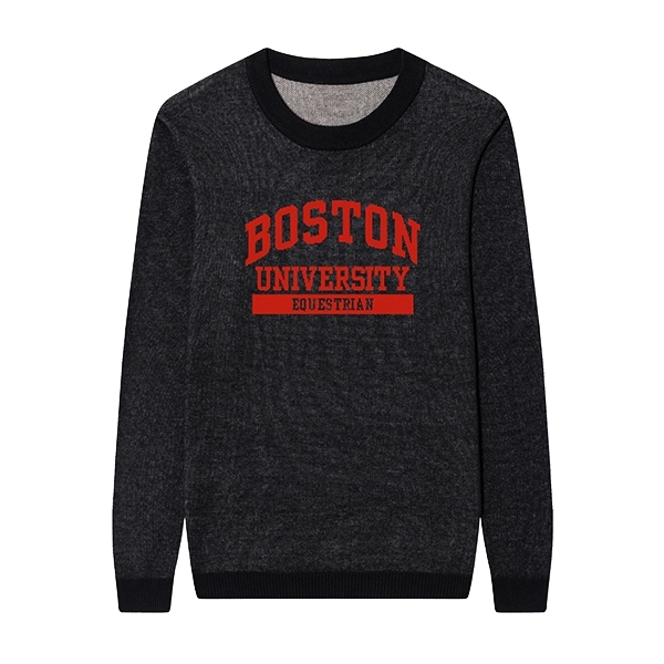 Custom Knit Cotton Blend Varsity Crewneck Sweater - Custom Knit Cotton Blend Varsity Crewneck Sweater - Image 1 of 8