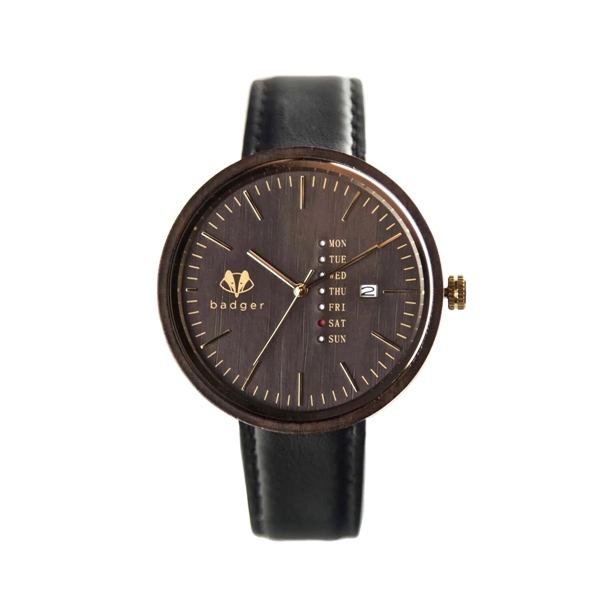 Engraved Sandalwood Modern Black Watch - Engraved Sandalwood Modern Black Watch - Image 4 of 4
