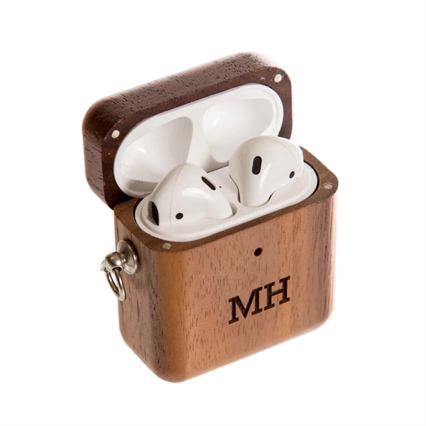 Engraved Walnut Airpods Case - Engraved Walnut Airpods Case - Image 1 of 3