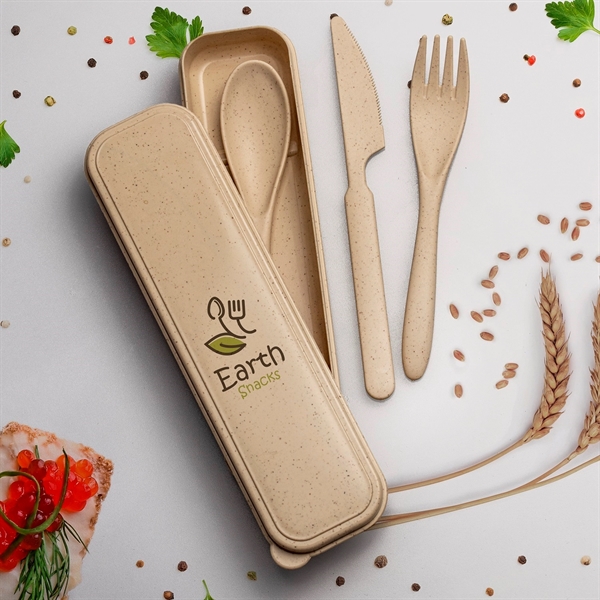 Wheat Straw Cutlery Set - Wheat Straw Cutlery Set - Image 1 of 4
