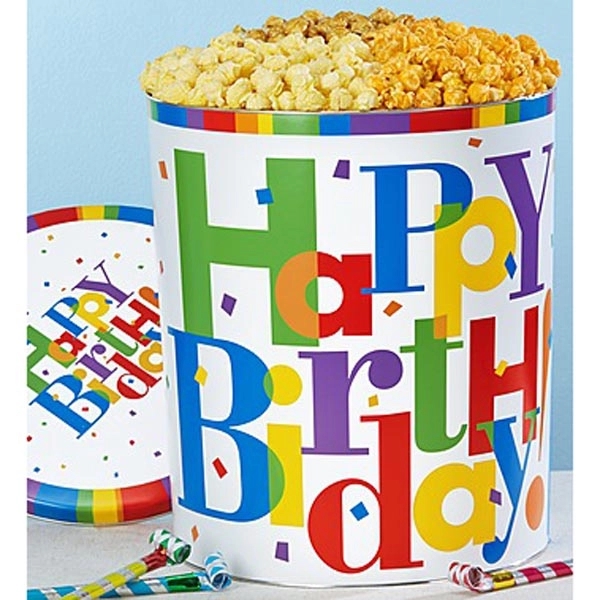 TPF Big Birthday Popcorn Tin - 3 Way 3.5G