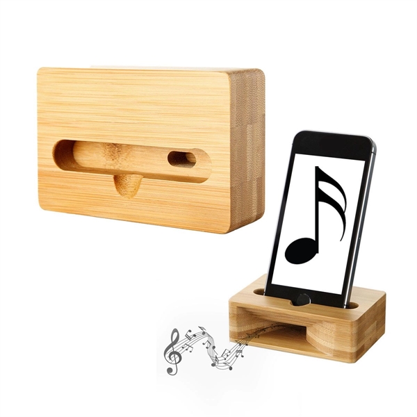 Wooden Sound Amplifier Cell Phone Stand Holder - Wooden Sound Amplifier Cell Phone Stand Holder - Image 1 of 5