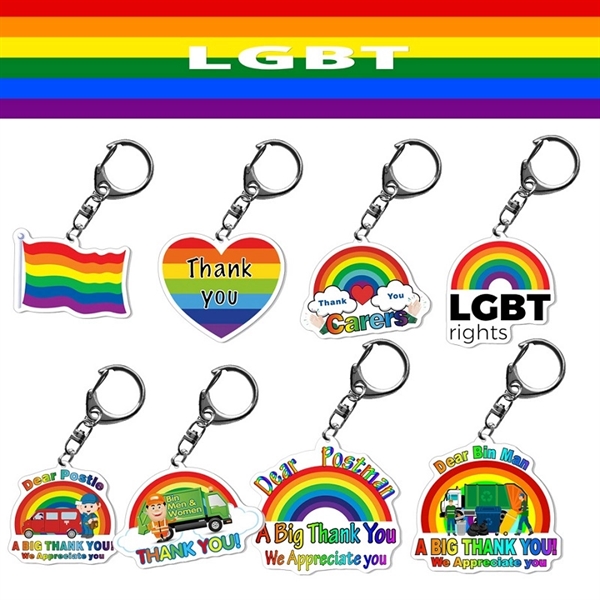 Gay Pride Awareness Rainbow Keychain - Gay Pride Awareness Rainbow Keychain - Image 0 of 4