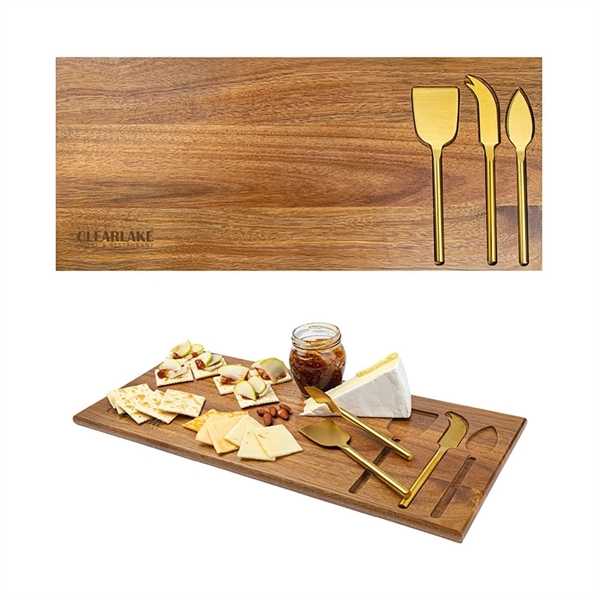 Wright 4-Piece Acacia Wood Serving Set - Wright 4-Piece Acacia Wood Serving Set - Image 0 of 1