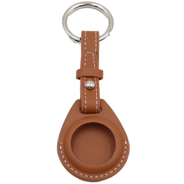 Leather Air-Tag w/ Belt Closure & Keyring Custom Luggage Tag - Leather Air-Tag w/ Belt Closure & Keyring Custom Luggage Tag - Image 5 of 7