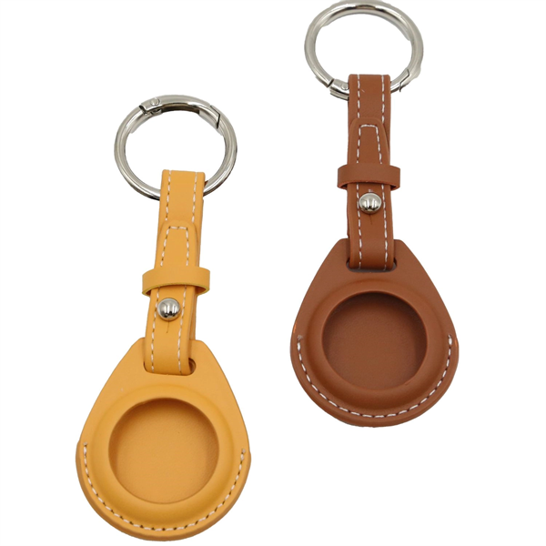 Leather Air-Tag w/ Belt Closure & Keyring Custom Luggage Tag - Leather Air-Tag w/ Belt Closure & Keyring Custom Luggage Tag - Image 0 of 7