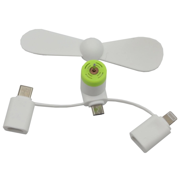 USB Mini fan with 3 in one connector with Type C - USB Mini fan with 3 in one connector with Type C - Image 7 of 9