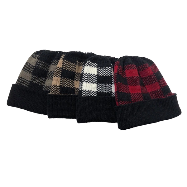 Lady Leopard Print Ponytail Knit Beanie Hat - Lady Leopard Print Ponytail Knit Beanie Hat - Image 7 of 8