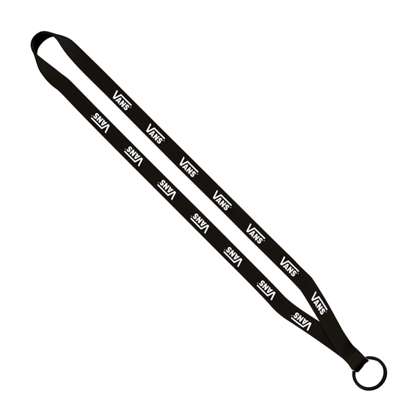 Custom 1/2" Polyester Sewn Lanyard with Silver Split-Ring