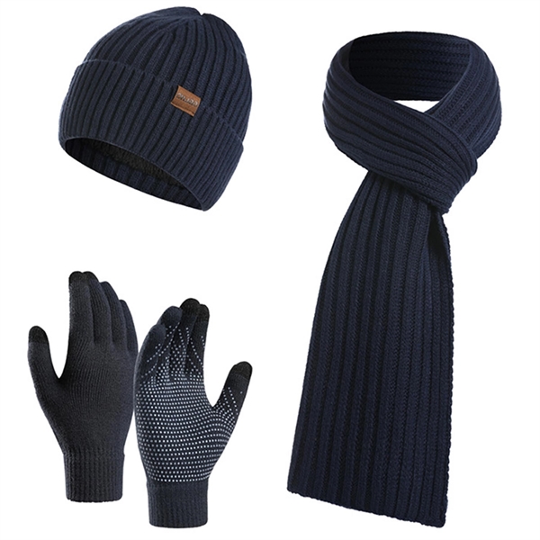 Winter Beanie Hat + Scarf + Touch Screen Gloves Set - Winter Beanie Hat + Scarf + Touch Screen Gloves Set - Image 3 of 7