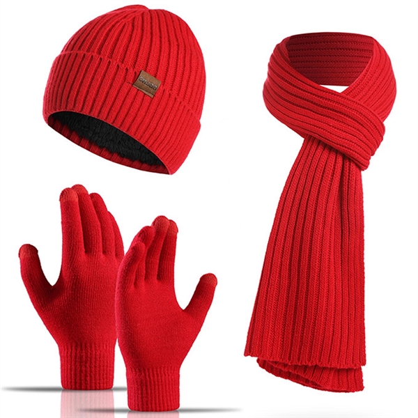 Winter Beanie Hat + Scarf + Touch Screen Gloves Set - Winter Beanie Hat + Scarf + Touch Screen Gloves Set - Image 4 of 7