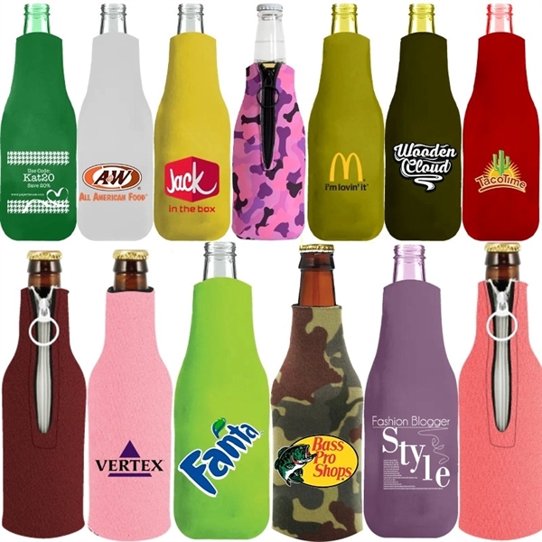 Can Cooler Beverage Holder Zippered Bottle - Can Cooler Beverage Holder Zippered Bottle - Image 1 of 2