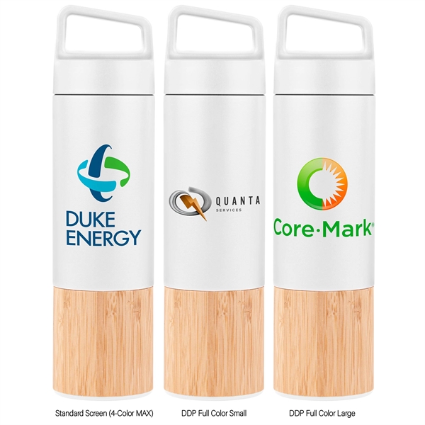 20oz. Bamboo-Wrapped Insulated Water Bottle with Handle & Po - 20oz. Bamboo-Wrapped Insulated Water Bottle with Handle & Po - Image 1 of 2