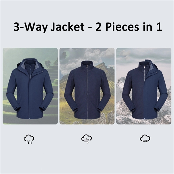 Waterproof Detachable 2-layer Hiking Jacket & Outdoor Coat - Waterproof Detachable 2-layer Hiking Jacket & Outdoor Coat - Image 9 of 18