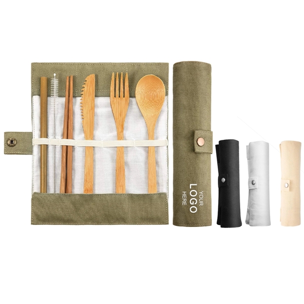 Flatware Cutlery Bamboo Set Outdoor Utensils Tableware - Flatware Cutlery Bamboo Set Outdoor Utensils Tableware - Image 0 of 4