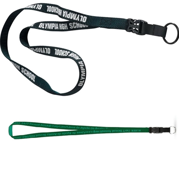 Custom 5/8" Detachable Woven Lanyards w/ Buckle Release