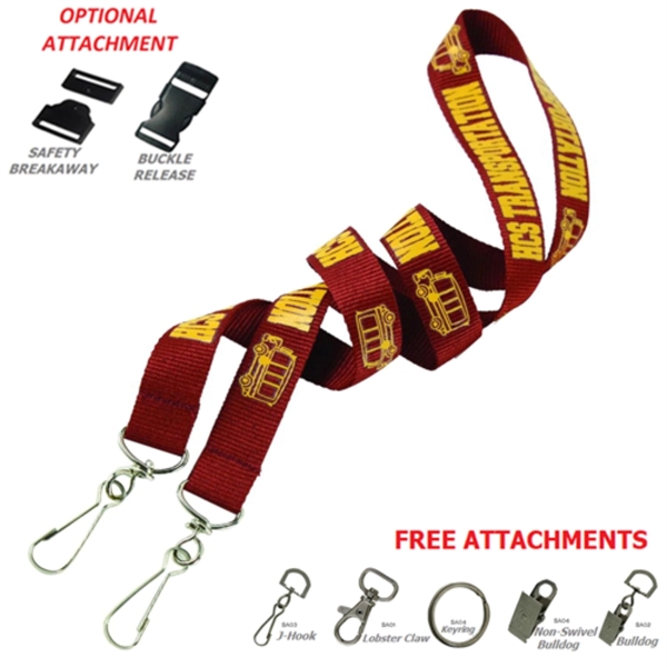 3/4" Custom Open Ended Polyester Lanyard w/ Badge Holder - 3/4" Custom Open Ended Polyester Lanyard w/ Badge Holder - Image 1 of 9