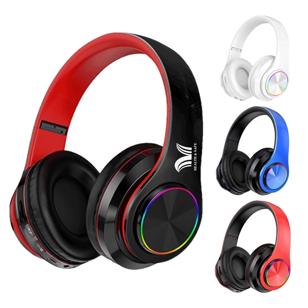 Over-Ear Bass Illuminated Bluetooth Headphones - Over-Ear Bass Illuminated Bluetooth Headphones - Image 0 of 1