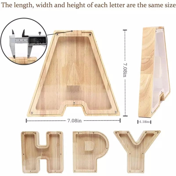 26 Alphabet Wooden Piggy Bank - 26 Alphabet Wooden Piggy Bank - Image 2 of 3