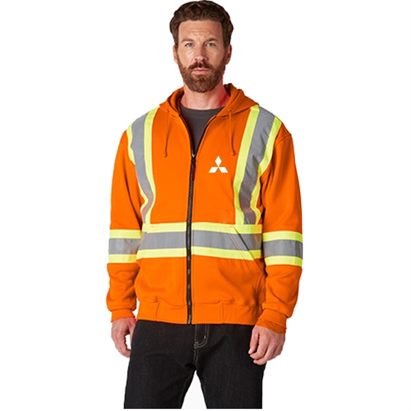 HIGH VISIBLE  SAFETY SWEATSHIRT HOODIE WITH ZIPPER - HIGH VISIBLE  SAFETY SWEATSHIRT HOODIE WITH ZIPPER - Image 1 of 21