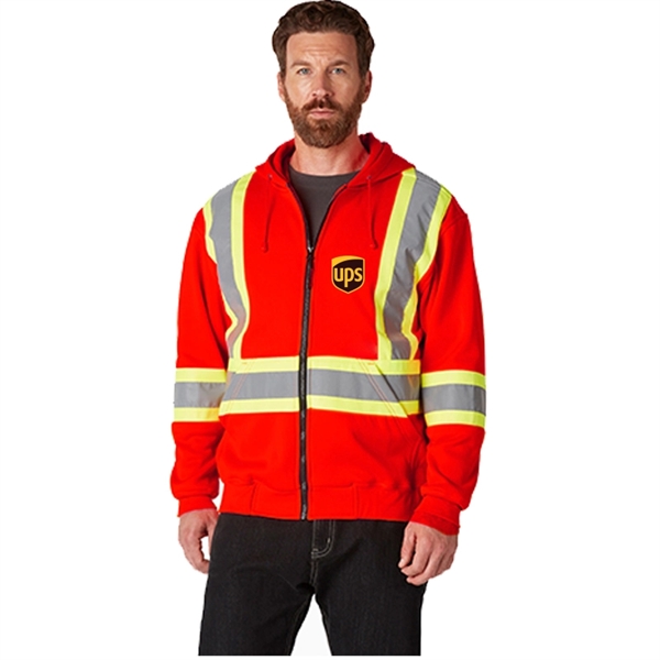 HIGH VISIBLE  SAFETY SWEATSHIRT HOODIE WITH ZIPPER - HIGH VISIBLE  SAFETY SWEATSHIRT HOODIE WITH ZIPPER - Image 2 of 21