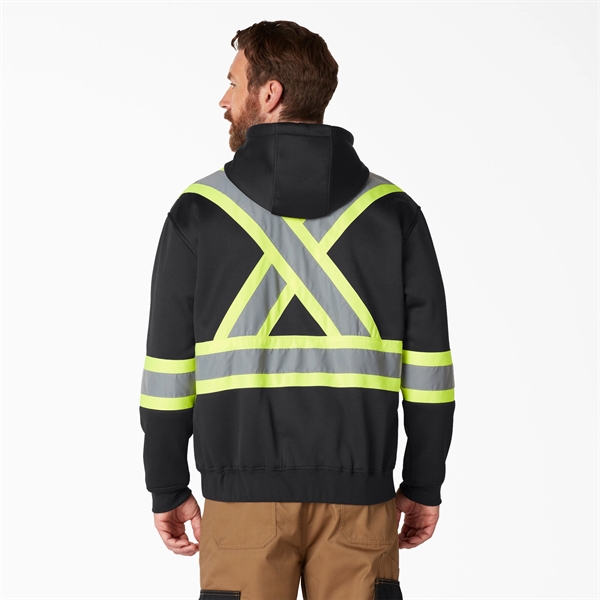 HIGH VISIBLE  SAFETY SWEATSHIRT HOODIE WITH ZIPPER - HIGH VISIBLE  SAFETY SWEATSHIRT HOODIE WITH ZIPPER - Image 5 of 21