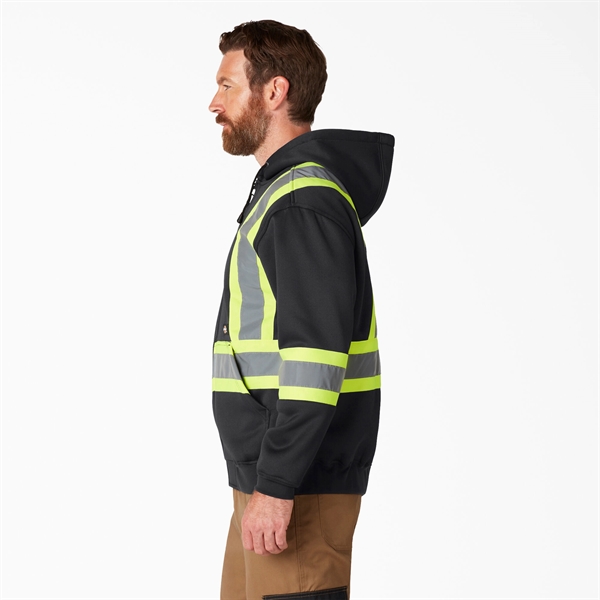HIGH VISIBLE  SAFETY SWEATSHIRT HOODIE WITH ZIPPER - HIGH VISIBLE  SAFETY SWEATSHIRT HOODIE WITH ZIPPER - Image 9 of 21