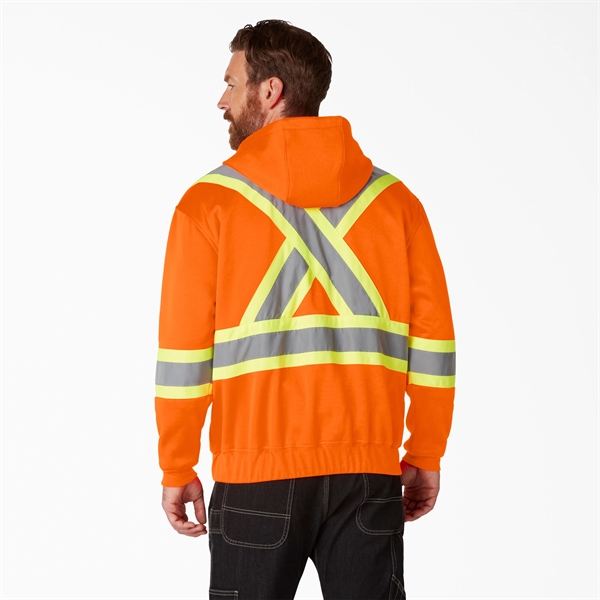 HIGH VISIBLE  SAFETY SWEATSHIRT HOODIE WITH ZIPPER - HIGH VISIBLE  SAFETY SWEATSHIRT HOODIE WITH ZIPPER - Image 11 of 21
