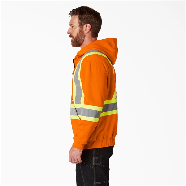 HIGH VISIBLE  SAFETY SWEATSHIRT HOODIE WITH ZIPPER - HIGH VISIBLE  SAFETY SWEATSHIRT HOODIE WITH ZIPPER - Image 15 of 21