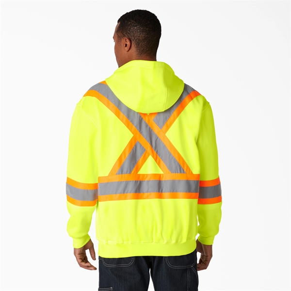 HIGH VISIBLE  SAFETY SWEATSHIRT HOODIE WITH ZIPPER - HIGH VISIBLE  SAFETY SWEATSHIRT HOODIE WITH ZIPPER - Image 16 of 21