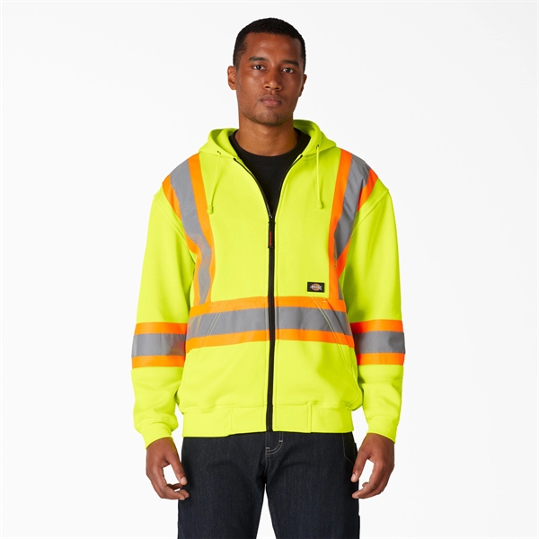 HIGH VISIBLE  SAFETY SWEATSHIRT HOODIE WITH ZIPPER - HIGH VISIBLE  SAFETY SWEATSHIRT HOODIE WITH ZIPPER - Image 21 of 21