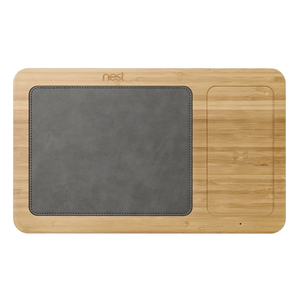 Auden Bamboo Wireless Charging Mouse Pad - Auden Bamboo Wireless Charging Mouse Pad - Image 1 of 5