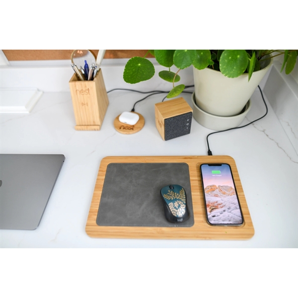 Auden Bamboo Wireless Charging Mouse Pad - Auden Bamboo Wireless Charging Mouse Pad - Image 5 of 5