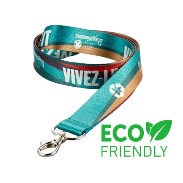 rPET Dye-Sublimated Eco-friendly Lanyard w/ Buckle Release - rPET Dye-Sublimated Eco-friendly Lanyard w/ Buckle Release - Image 1 of 3