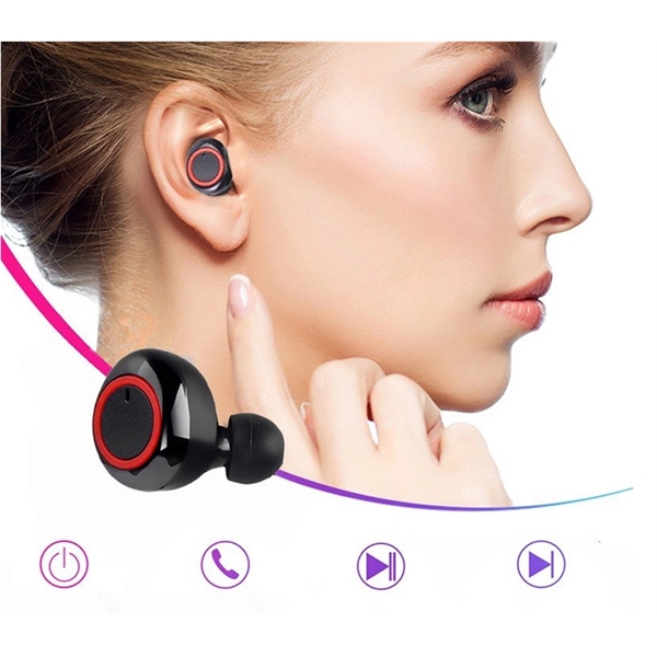 Wireless Bluetooth 5.0 IPX4 TWS Earbuds - Wireless Bluetooth 5.0 IPX4 TWS Earbuds - Image 5 of 6