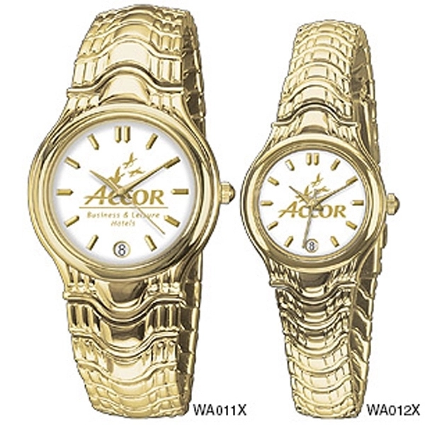 Ladies' Gold Brass Bracelet Wristwatch - Ladies' Gold Brass Bracelet Wristwatch - Image 0 of 0