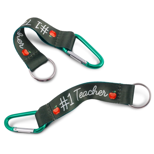 3/4" Dye Sublimation Carabiner Pocket Lanyards w/ Keyring - 3/4" Dye Sublimation Carabiner Pocket Lanyards w/ Keyring - Image 0 of 2