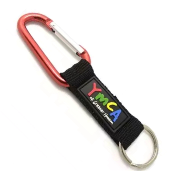 3/4" Polyester PVC Carabiner Keychain Split Key Ring Lanyard - 3/4" Polyester PVC Carabiner Keychain Split Key Ring Lanyard - Image 1 of 1