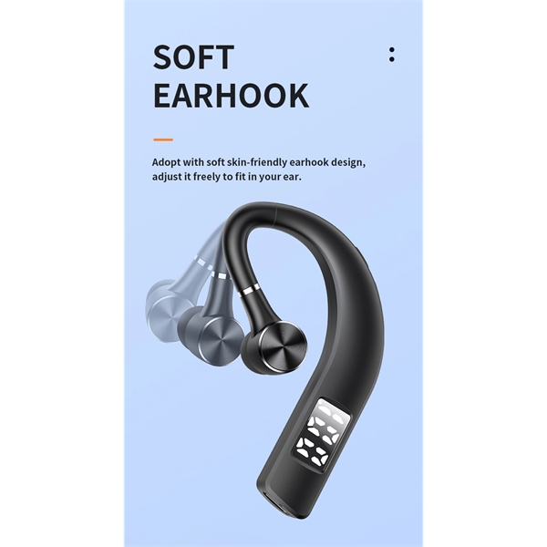 Unilateral ear-hanging BT headphone w/ Digital display - Unilateral ear-hanging BT headphone w/ Digital display - Image 7 of 7